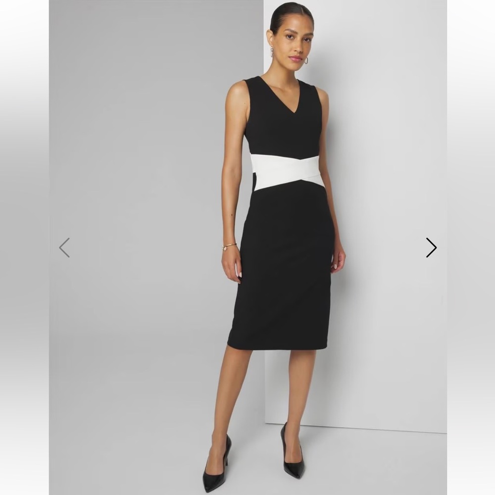 White House Black Market Sleeveless Cross-Front Sheath Dress